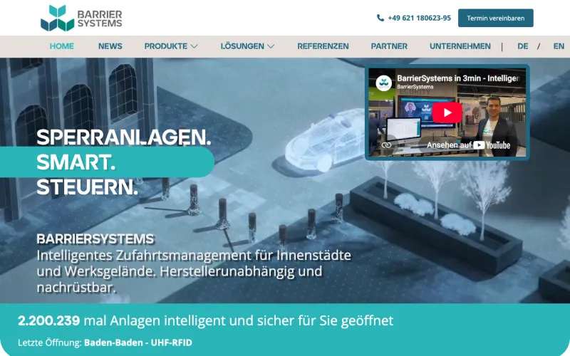 Home page of BarrierSystems GmbH