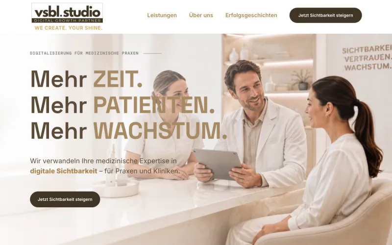 Home page of vsbl.studio